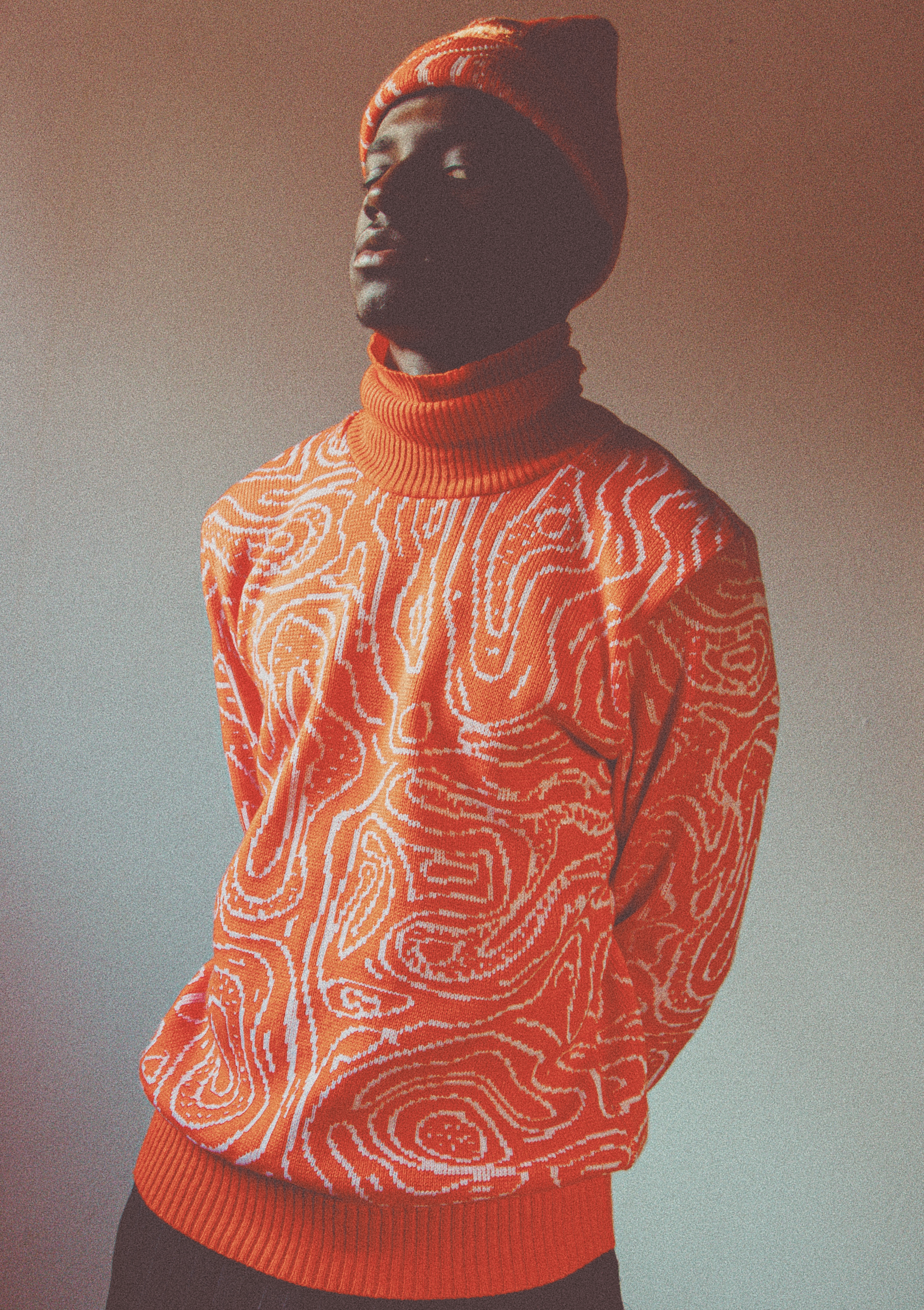 Lost in Translation Orange Unisex Polo Neck Knitwear Sweater